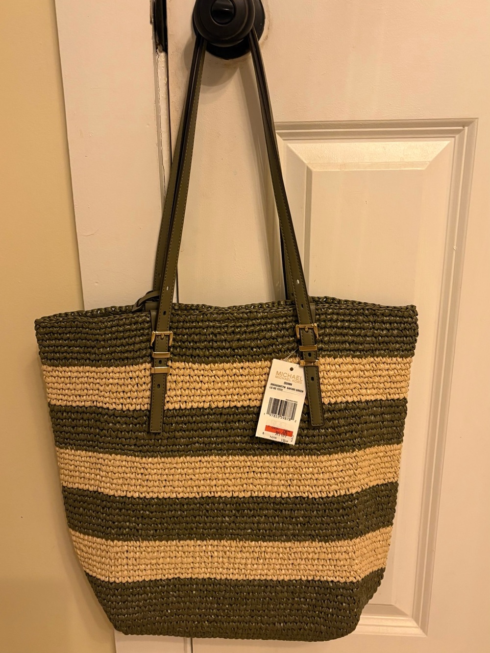 Michael Kors Hand-Crocheted Bag in Olive & Natural NWT